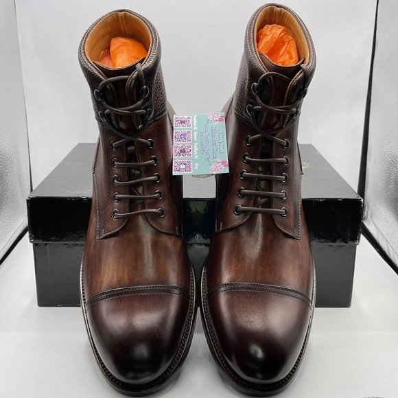 MAGNANNI PEYTON II 'MADE IN SPAIN' CALFSKIN LEATHER CAP TOE BOOT (SIZE 10.5) - Picture 10 of 11